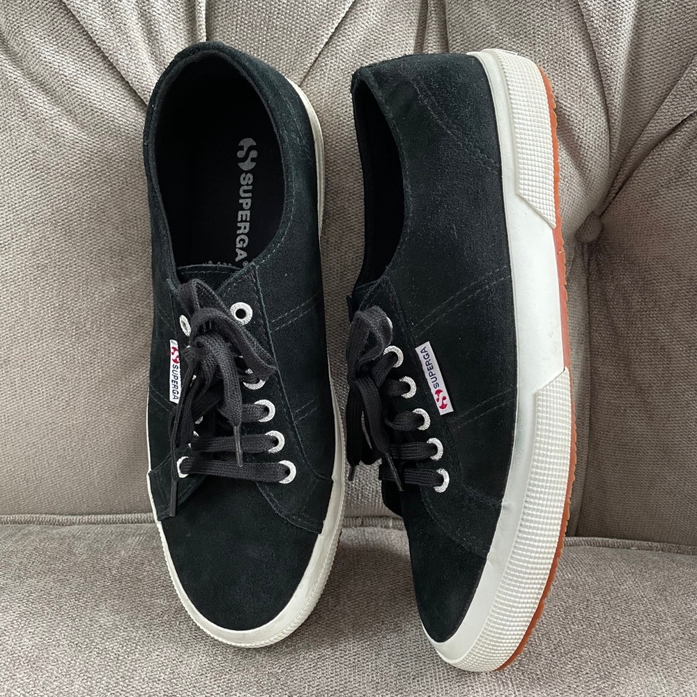 Superga 2750 Cotu Black Suede Sneaker Size 10